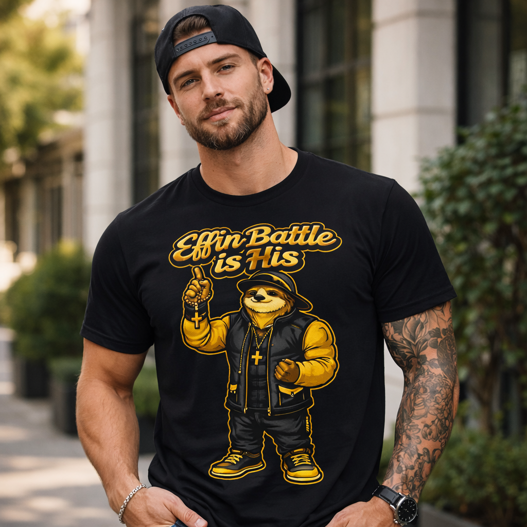 Effin Battle Is His Shirt | Faith-Driven Streetwear Chenille Patch Graphic Tee