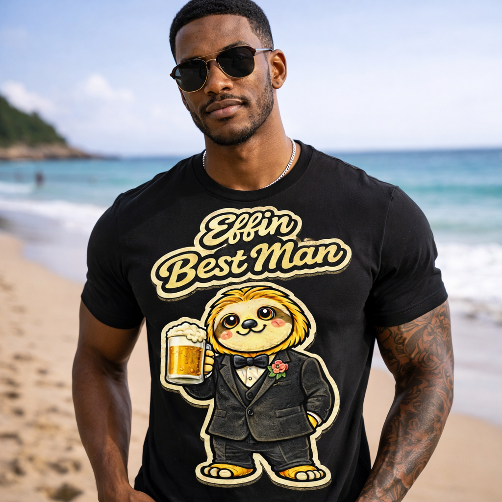 Effin Best Man T-Shirt | Funny Best Man Shirt for Bachelor Party, Wedding Weekend & Groom’s Crew