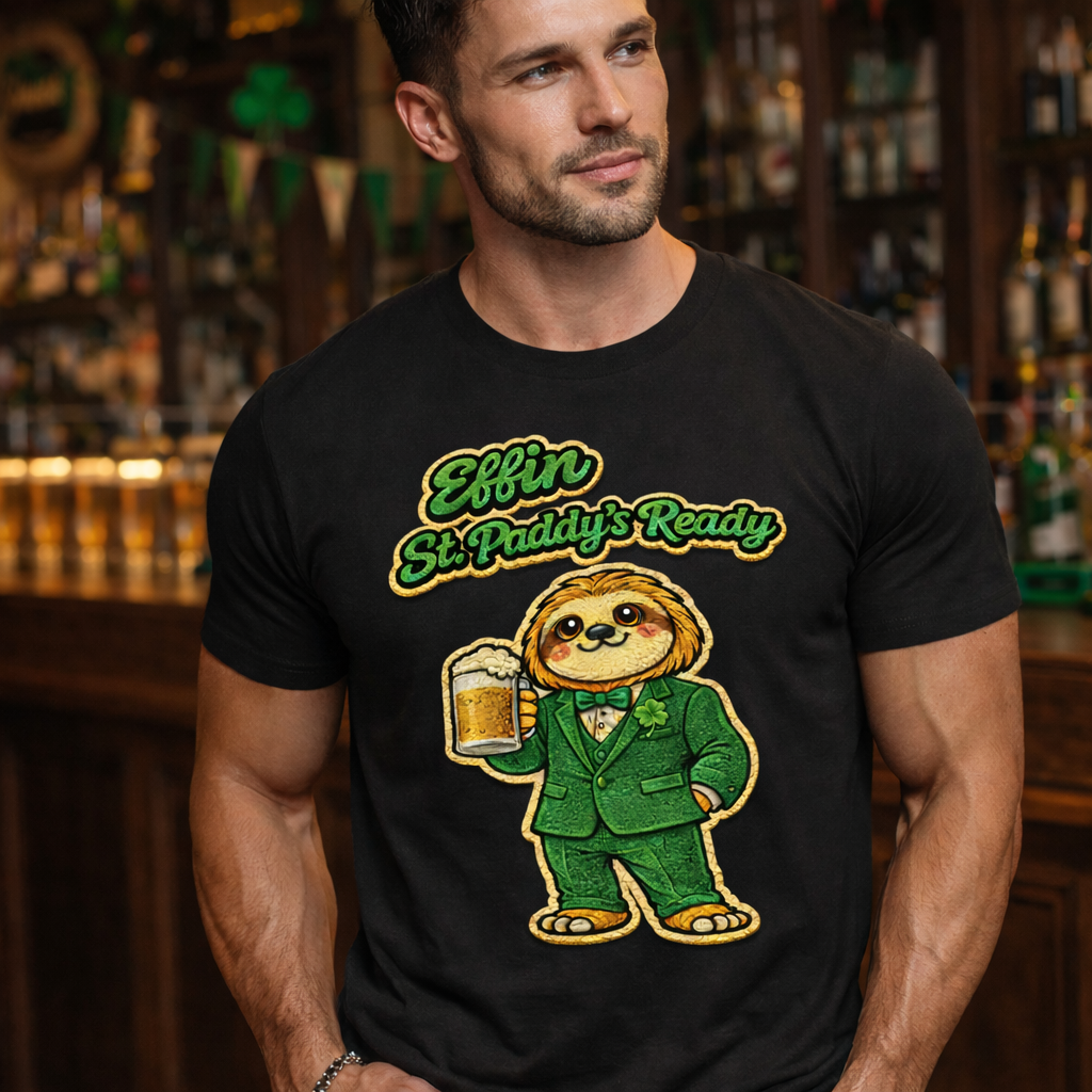 Effin St. Paddy’s Ready Sloth Guy Shirt | Sloth in Suit | Funny St Patrick’s Day Drinking Tee
