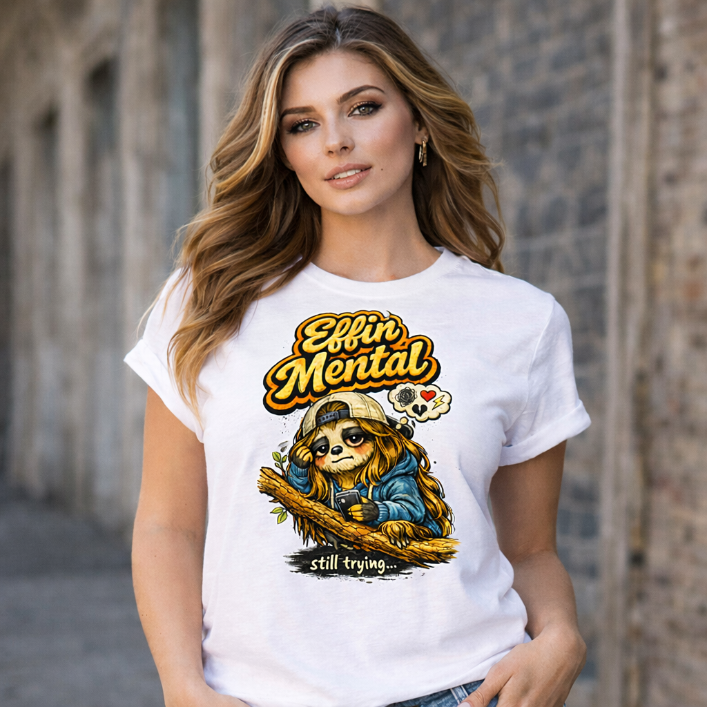Effin Mental – Still Trying | Her Edition | Mental Health Awareness Graphic T-Shirt